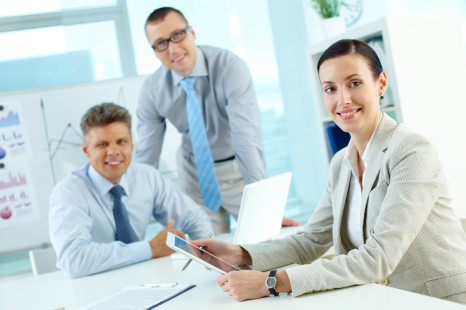 Team of doctors having meeting in medical office